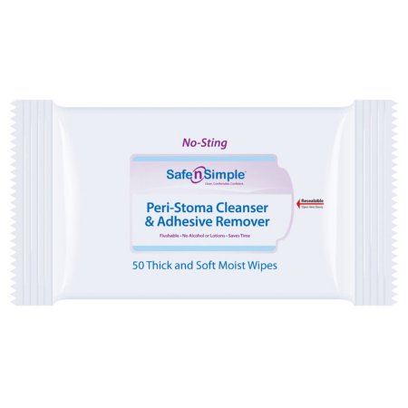 Safe N Simple Adhesive Remover Safe N Simple Wipe 50 Per Pack - SNS00525