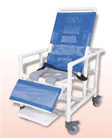 HealthLine - Bariatric Commode / Shower Chair Healthline With Arms PVC Frame Mesh Back 24 Inch Seat Width - 72266/NA/BLUE