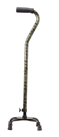 Drive Medical Drive Small Base Quad Cane drive Aluminum 29 to 38 Inch Height Silver Vein - 10384-4