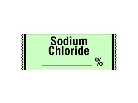 Shamrock Scientific Pre-Printed Label Anesthesia Label SODIUM CHLORIDE / _____ % Lime Green 1/2 X 500 Inch - SA-46