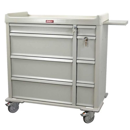 OptimAL Line - Punch Card Medication Cart Aluminum 43 X 45.75 X 23.5 Inch Mauve 27.5 X 17Inch Left Side, 6.25 X 17 Inch Right Side - AL600PC