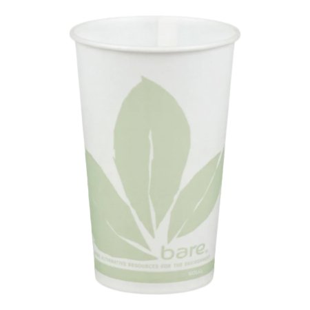 Bare Eco-Forward - Drinking Cup 16 oz. Leaf Print Wax Coated Paper Disposable - RW16BB-JD110