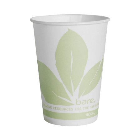 Bare Eco-Forward - Drinking Cup 9 oz. Leaf Print Wax Coated Paper Disposable - R9BB-JD110