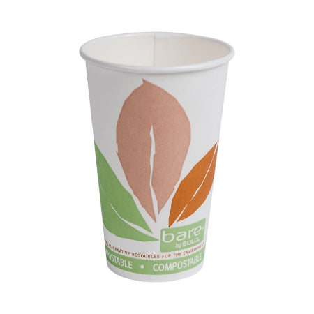 Bare Eco-Forward - Drinking Cup 16 oz. Leaf Print Paper Disposable - 316PLA-J7234