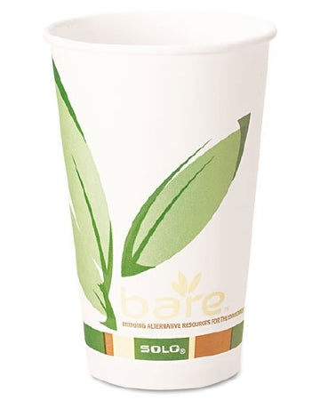 Solo Cup Bare Eco-Forward Drinking Cup 16 oz. Leaf Print Paper Disposable - 316PLA-J7234