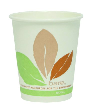 Solo Cup Bare Eco-Forward Drinking Cup 10 oz. Leaf Print Paper Disposable - 370PLA-J7234