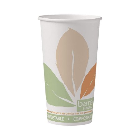Bare Eco-Forward - Drinking Cup 20 oz. Leaf Print Paper Disposable - 420PLA-J7234