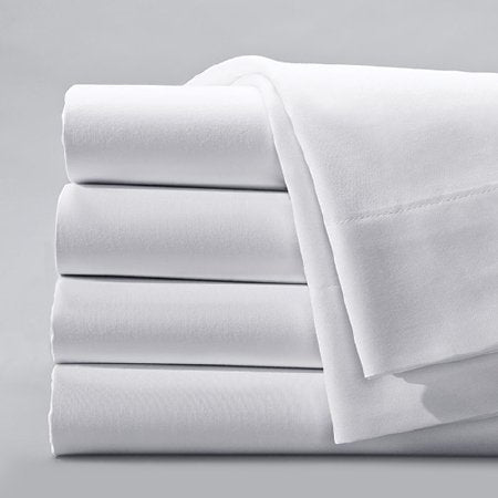 Standard Textile Bed Sheet Flat 66 X 104 Inch White Cotton 55% / Polyester 45% Reusable - 12360400