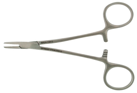 BR Surgical - Needle Holder 5-1/8 Inch Length Straight Serrated Jaws Finger Ring Handle - BR24-14013