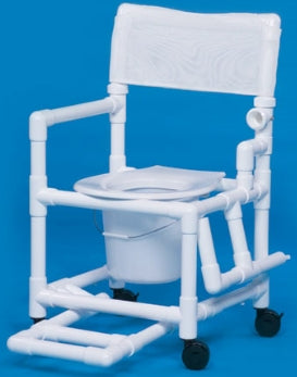 IPU Standard Commode / Shower Chair Fixed Arm PVC Frame Mesh Back - VL SC17 WINEBERRY