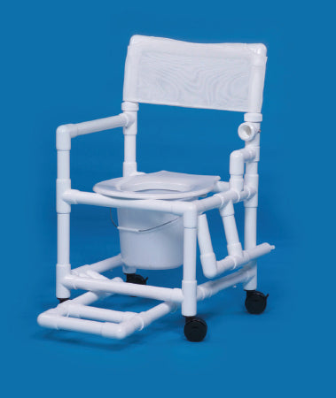 Standard - Commode / Shower Chair Drop Arm - Left PVC Frame Mesh Back 17-1/4 Inch Seat Width - VL SC17 P FRLDA