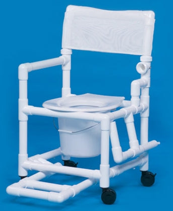 IPU Standard Commode / Shower Chair Drop Arm - Left PVC Frame Mesh Back - VL SC17 P FRLDA