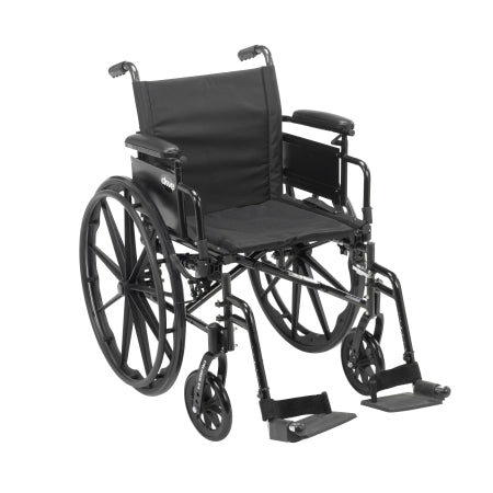 drive Infinity - Wheelchair Dual Axle Desk Length Arm Swing-Away Footrest Black Upholstery 16 Inch Seat Width Adult 300 lbs. Weight Capacity - CX416ADDA-SF
