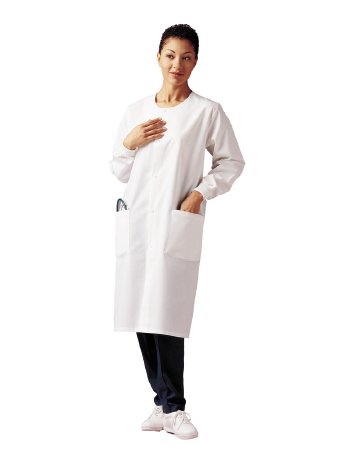 Landau Uniforms - Lab Coat White Medium Knee Length - 3178WWPMED