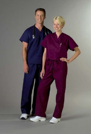 ComfortEase - Scrub Shirt X-Large Rich Purple 1 Pocket Short Set-In Sleeve Unisex - Medline - 910JPPXL-CM