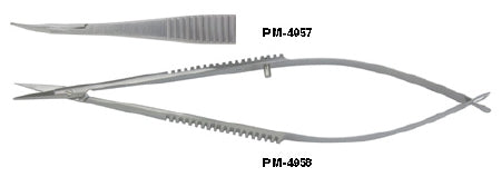 Miltex Padgett Dissecting Scissors Hood 4 Inch Length Surgical Grade Stainless Steel NonSterile Thumb Handle w/Spring Curved Blade Sharp/Sharp - PM-4957