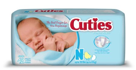 First Quality Cuties Baby Diaper Tab Closure Newborn Disposable Heavy Absorbency - CR0001