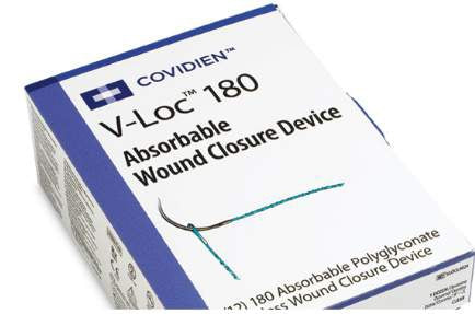 Covidien V-Loc 180 Wound Closure Device Suture with Needle Absorbable Uncoated Clear Suture Barbed Monofilament Polyglyconate Size 3-0 24 Inch Suture 1-Needle 19 mm Length 3/8 Circle Reverse Cutting Needle - VLOCL0034