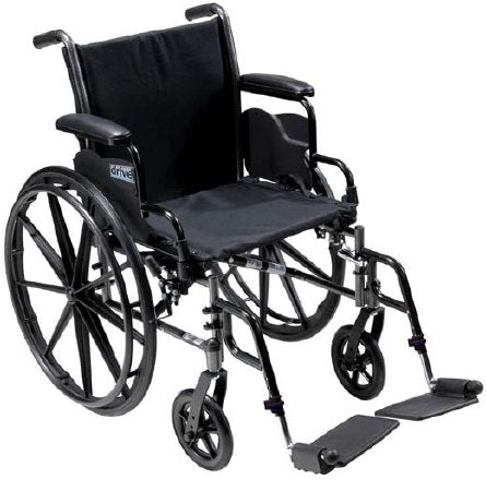 Drive Medical Cruiser III Lightweight Wheelchair Dual Axle Full Length Arm Flip Back, Padded, Removable Arm Style Mag Wheel Black 16 Inch Seat Width 300 lbs. Weight Capacity - K316DFA-ELR