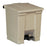 Rubbermaid Can Trash Plastic 8Gal Step-On Pedal Integrated Lid Beige Rectangle Ea - FG614300BEIG