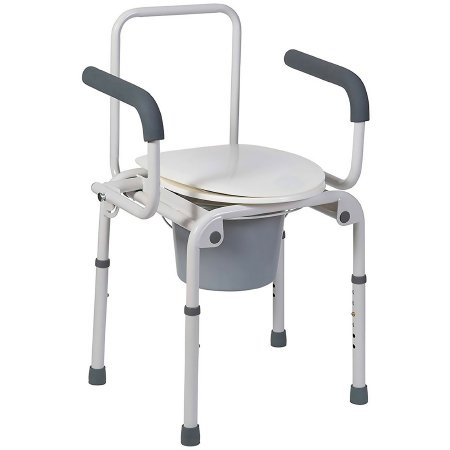 Mabis - Commode Chair Drop Arm Steel Frame Back Bar 14 Inch Seat Width - 520-1213-1900