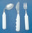 Alimed Grip-Tight Soup Spoon Left Hand / Angled White - 8804
