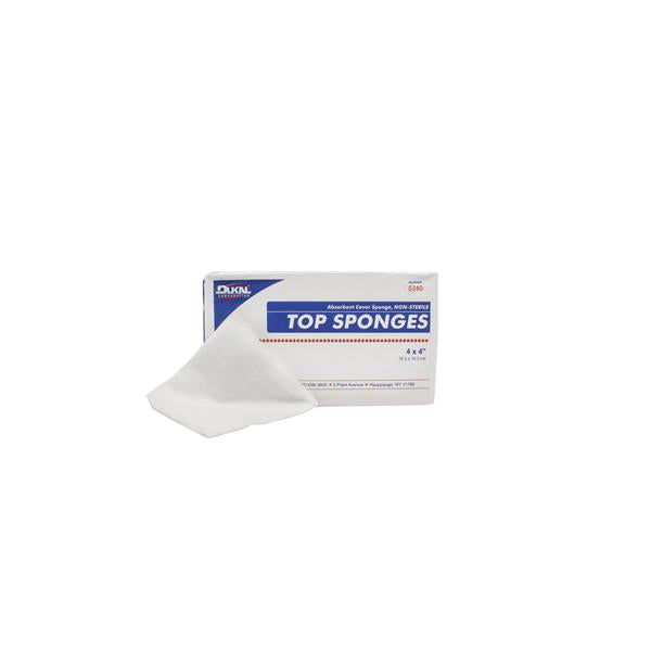 Dukal Corporation Sponge Top Rayon/Polyester Blend 4X4" Clls Lnr/Nwvn Non-Sterile Lf 100/Packag - 5340