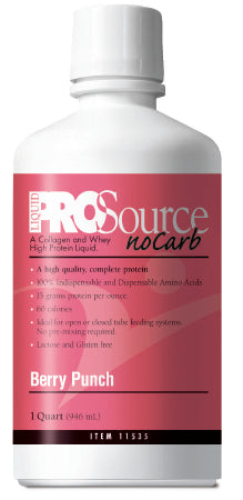 Medtrition/National Nutrition ProSource NoCarb Protein Supplement Berry Punch Flavor 32 oz. Bottle Ready to Use - 11535