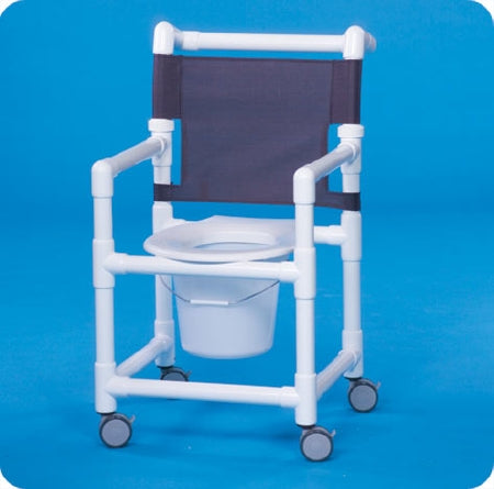 IPU Select Commode / Shower Chair Fixed Arm PVC Frame Mesh Back - ESC17 P