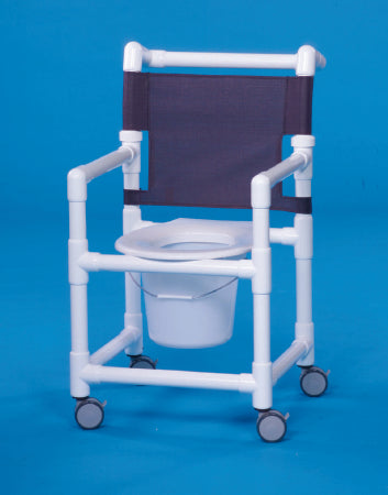 IPU Select Commode / Shower Chair Fixed Arm PVC Frame Mesh Back - ESC17 P