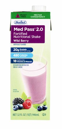 Hormel Food Sales Med Pass 2.0 Oral Supplement Wild Berry Flavor 32 oz. Box Ready to Use - 35985