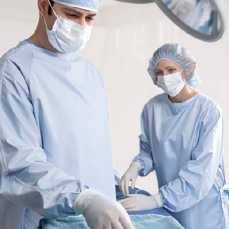 Standard Textile Surgical Gown Large Unisex Blue - 7566B185