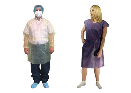 Dukal Protective Procedure Gown One Size Fits Most Unisex NonSterile Yellow - 303