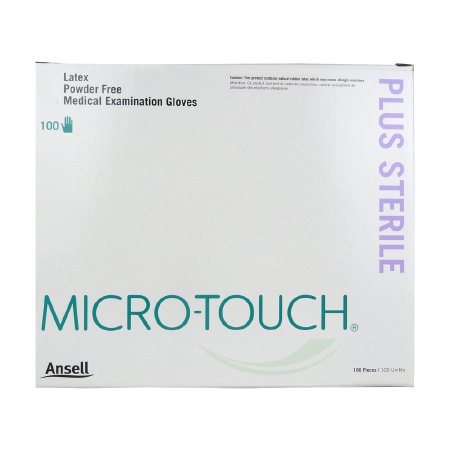 Ansell Micro-Touch Plus Exam Glove Medium Sterile Single Latex Standard Cuff Length Fully Textured Ivory Not Chemo Approved - 6016002