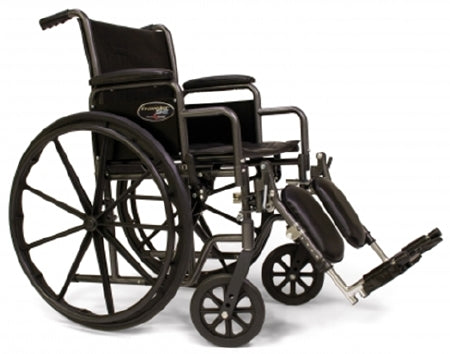 Graham-Field Traveler SE Wheelchair Full Length Arm Mag Wheel Black 18 Inch Seat Width 250 lbs. Weight Capacity - 3E010110