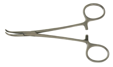 BR Surgical BR Surgical Hemostatic Forceps Mixter 5-1/2 Inch Surgical Grade Stainless Steel NonSterile Ratchet Lock Finger Ring Handle Curved Blunt - BR12-47114