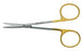 BR Surgical - Strabismus Scissors Baby Metzenbaum 4-1/4 Inch Length Surgical Grade Stainless Steel NonSterile Finger Ring Handle Curved Blunt Tip / Blunt Tip - BR08-37111