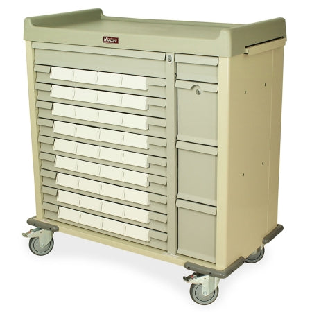 Standard Line - Medication Cart Steel 23.5 X 43 X 45.75 Inch Beige 17 X 27.5 Inch Left Side Drawer, 17 X 6.25 Inch Right Side Drawer - SL36BIN5