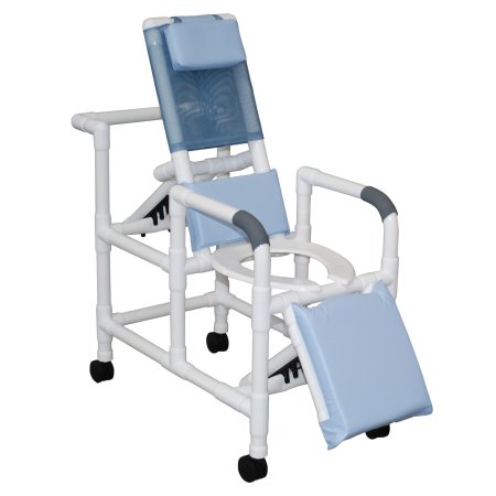 Mjm International Reclining Shower Chair  With Arms Pvc Frame Reclining Back 18 Inch Height - 193-PED
