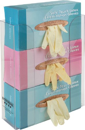 Bowman - Glove Box Holder Horizontal Mounted 3-Box Capacity Clear 3-1/2 X 11 X 14-1/4 Inch Plastic - GP-330