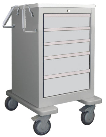 Future Health Concepts FHC Treatment Cart 25.5 X 37.25 X 24.25 Inch 5 Drawers Light Gray - FESGK-33366-LTG