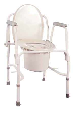Drive Medical Drive Knocked Down Commode Chair drive Drop Arm Steel Frame Back Bar - 11125KD-1