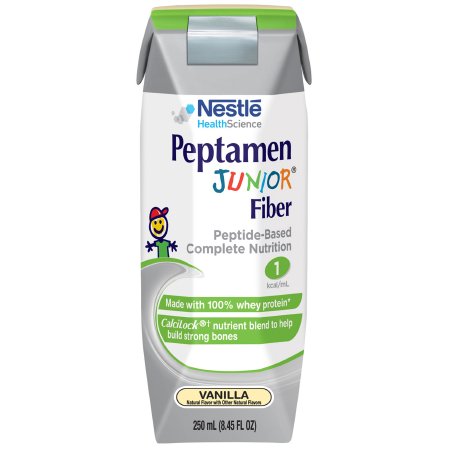 Nestle Healthcare Nutrition Peptamen Junior Fiber Pediatric Oral Supplement / Tube Feeding Formula Vanilla Flavor 250 mL Tetra Prisma Ready to Use - 798716602105