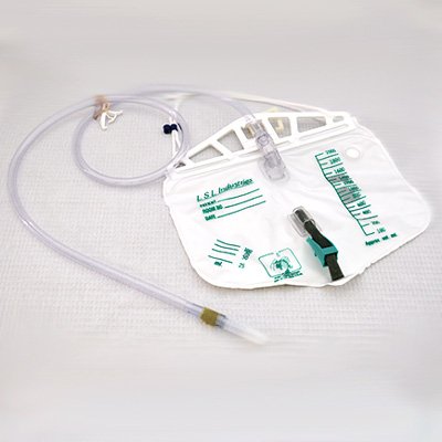 LSL Industries Premium Urinary Drain Bag Anti-Reflux Valve 2000 mL Vinyl - 1450VA
