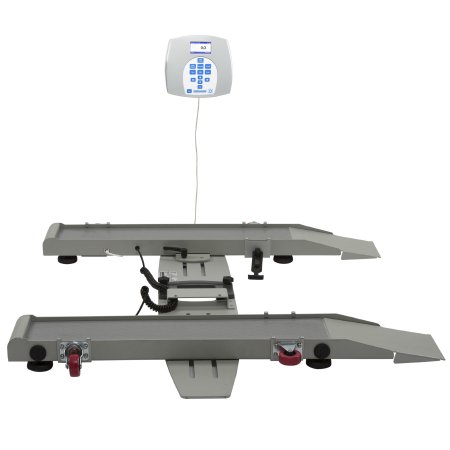 Health O Meter - Wheelchair Scale Digital LCD Display 800 lbs. / 363 kg Capacity Gray AC Adapter / Battery Operated - 2400KL