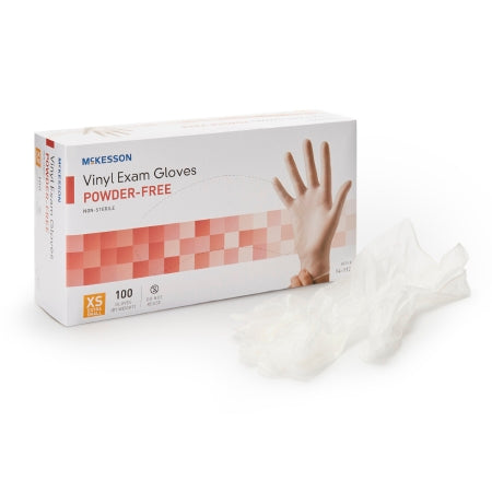 McKesson - Exam Glove X-Small NonSterile Vinyl Standard Cuff Length Smooth Clear Not Chemo Approved - 14-112