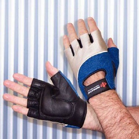 Rolyan Workhard - Impact Glove Half Finger X-Small Black / Blue / Gray Left Hand - A99591