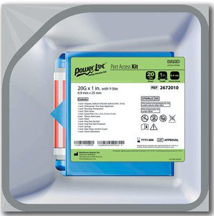 PowerLoc Max - Huber Infusion Kits 20 Gauge 3/4 Inch 8 Inch Tubing Y-Site Injection Port - 2132075