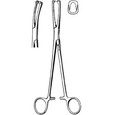 Sklar - Vulsellum Forceps Jacobs 8-1/4 Inch Length Finger Ring Handle Angled Serrated - 91-2382