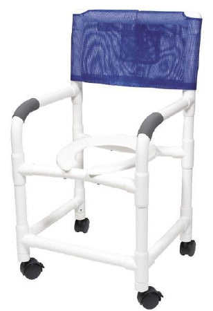 Graham-Field Lumex Commode / Shower Chair With Arms PVC Frame Mesh Back 20 Inch Height - 89250